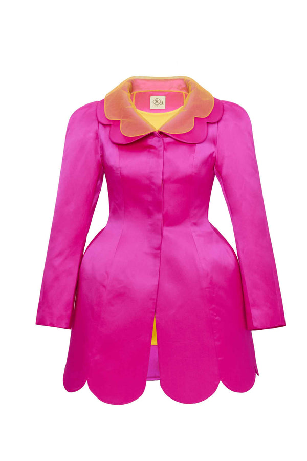 Hourglass silk coat